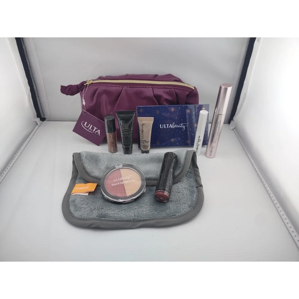 Ulta 10 PC Trvl Set Eyeshadow, Blush, Highlight,Mascara,‎ Lipstick,  Cloth, Bag